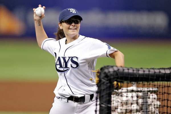 chelsea baker tampa bay rays batting practice